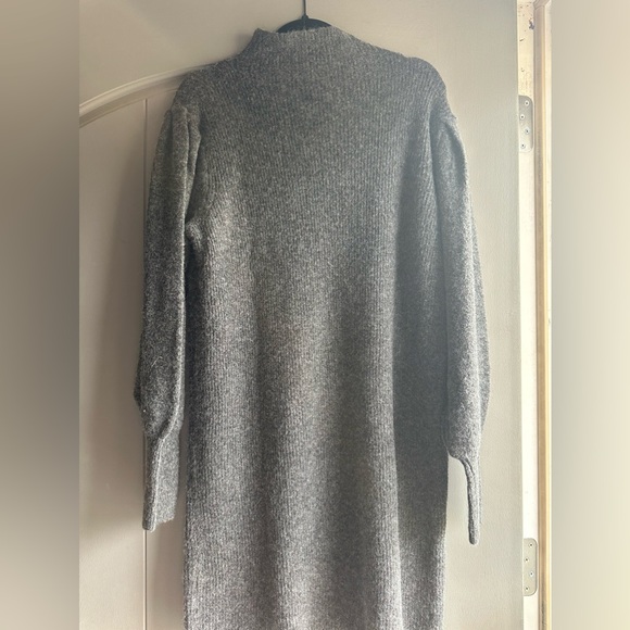 NWOT gray sweater dress w ballon type sleeves. - Picture 2 of 5